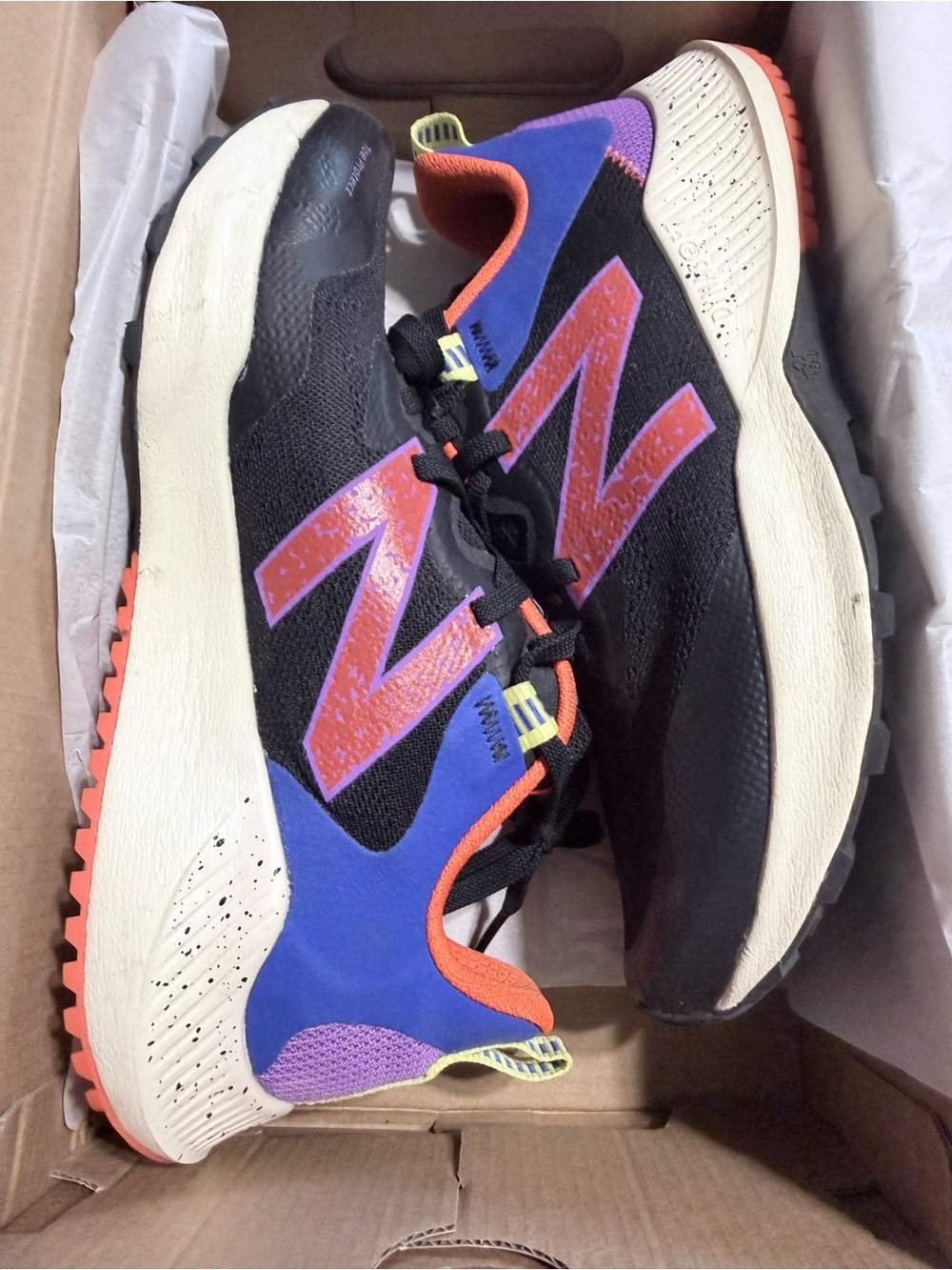New Balance Black Sneakers with Purple & Coral Highlights